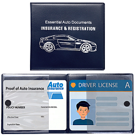 Étui de protection en cuir PU pour permis de conduire de véhicule à moteur, rectangle