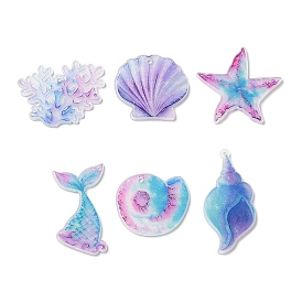 Ocean Themed Opaque Printed Acrylic Pendants