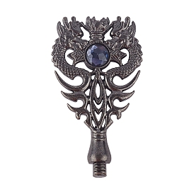Alloy Handle, For Wax Seal Stamp Making, with Rhinestone, Dragon, Cadmium Free & Lead Free