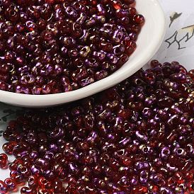 Spray Painted Glass Seed Beads, Peanut