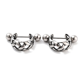 Hollow Cross 316 Surgical Stainless Steel Shield Barbell Hoop Earrings, Cartilage Earrings for Women