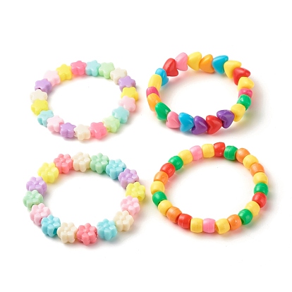Candy Color Acrylic Beads Stretch Bracelet for Kid
