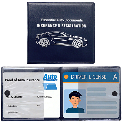 PU Leather Motor Vehicle Driver's License Protective Cover, Rectangle