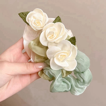 Цветочные тканевые эластичные аксессуары для волос, для девочек или женщин, резинка для волос / резинки для волос