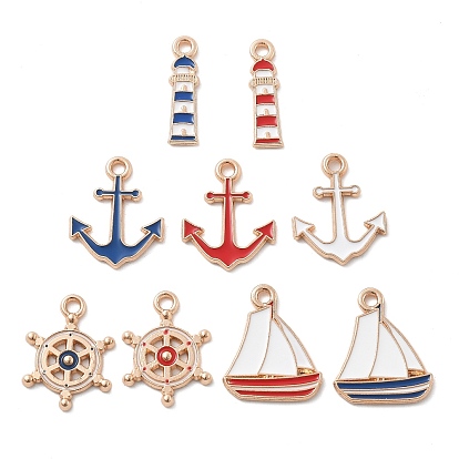 Подвески из сплава , с эмалью, подвески в морском стиле