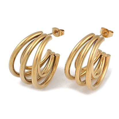 Вакуумное покрытие pvd 201 серьги-гвоздики из нержавеющей стали в форме буквы С, с 304 штифта из нержавеющей стали