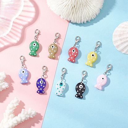 Ручной работы фарфора украшения кулон, Сплав с застежками, рыба