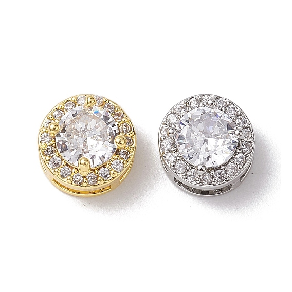 Латунные микропаве из прозрачного кубического циркония, без кадмия, без никеля и без свинца, плоско-круглые