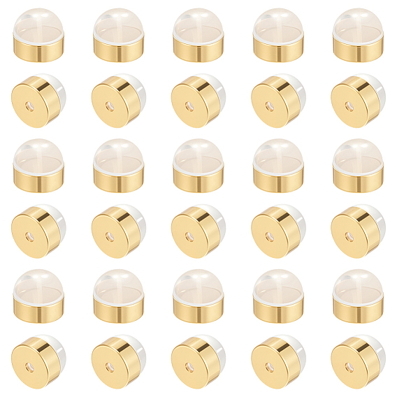 32 шт. Латунные гайки для ушей, с силиконовыми накладками, полукруглый