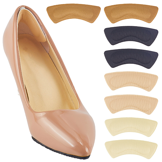 8 пары 4 цветная ткань с губчатыми накладками на пятки, клейкие подушечки для пятки, противоизносные наклейки на пятку для ног