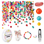 DIY Jewelry Making Kits, Including Natural Mixed Stone Chip & Synthetic Turquoise Beads, Elastic Crystal Thread and Sharp Steel Scissors