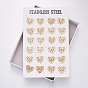 304 Stainless Steel Stud Earrings, Hypoallergenic Earrings, Heart