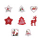 Wooden Ornaments, Christmas Tree Hanging Decorations, with Jute Twine, for Christmas Party Gift Home Decoration