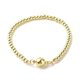 Brass Round Beaded Bracelet with Magnetic Clasp for Women