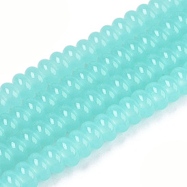 Imitation Jade Glass Beads Strands, Rondelle