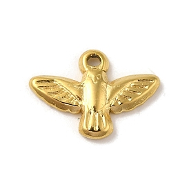 Ion Plating(IP) 304 Stainless Steel Charms, Bird Charm