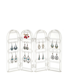 Acrylic Earring Display Folding Screen Stands with 2/4 Folding Panels, Jewellery Earring Organizer Hanging Holder