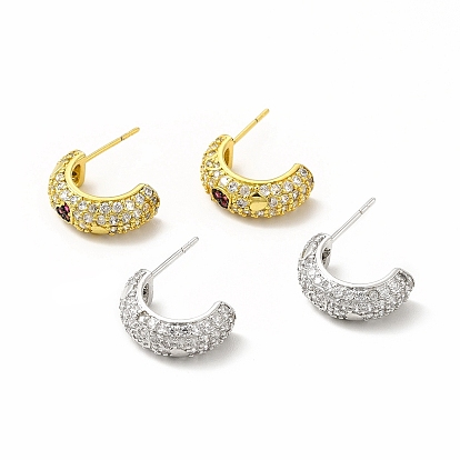 Серьги-гвоздики из латуни с микропаве из кубического циркония для женщин, долговечный, без свинца и без кадмия, с формой