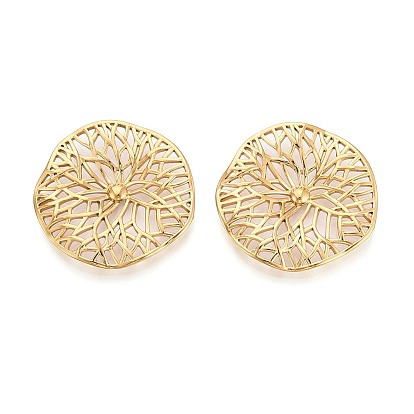 304 нержавеющей стали кабошонов, полый лист лотоса, ионное покрытие (ip)