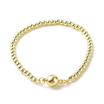 Brass Round Beaded Bracelet with Magnetic Clasp for Women