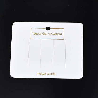 Cardboard Hair Clip Display Cards, Rectangle with Word Popular Hair Ornament