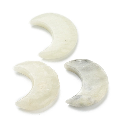 Натуральные бусины из нефрита xiuyan, для проволоки завернутые кулон решений, нет отверстий / незавершенного, луна