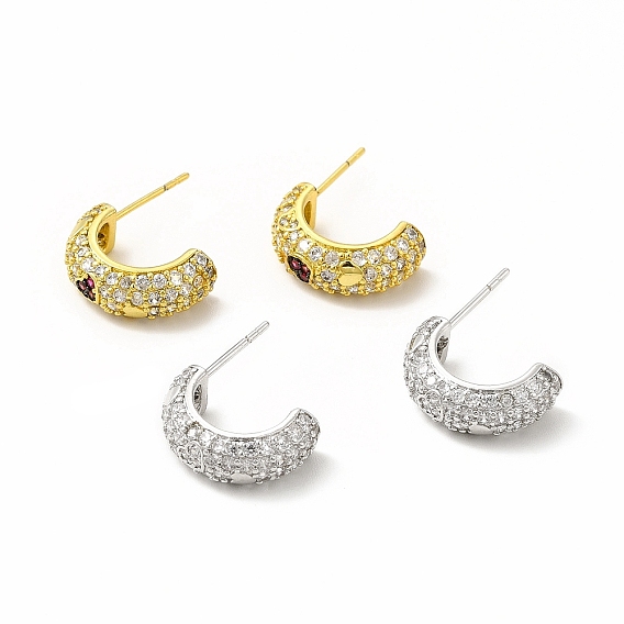 Серьги-гвоздики из латуни с микропаве из кубического циркония для женщин, долговечный, без свинца и без кадмия, с формой