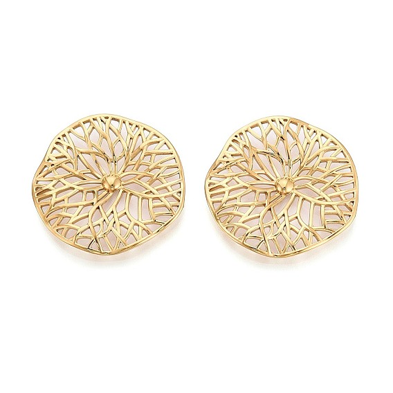 304 нержавеющей стали кабошонов, полый лист лотоса, ионное покрытие (ip)