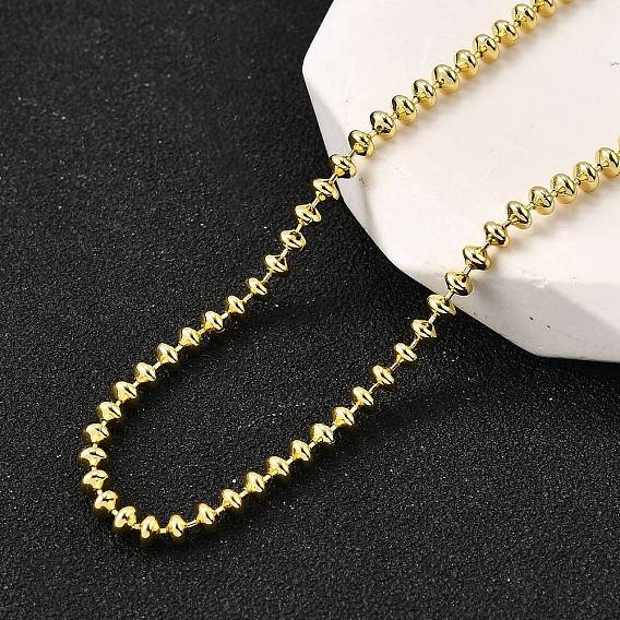 3MM Brass Rondelle Link Chain Necklaces, Lead Free & Cadmium Free, Long-Lasting Plated, Rack Plating