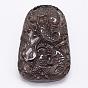 Natural Ice Crystal Obsidian Carven Pendants, Carp