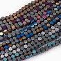 Electroplated Non-magnetic Synthetic Hematite Beads Strands, Half Plated, Octagon