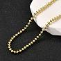 3MM Brass Rondelle Link Chain Necklaces, Lead Free & Cadmium Free, Long-Lasting Plated, Rack Plating