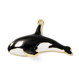 Латунь эмаль подвески, очарование кита, долговечный, стойки покрытие, без кадмия и без свинца, реальный 18 k позолоченный