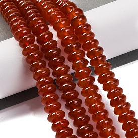 Natural Carnelian Beads Strands, Dyed & Heated, Rondelle