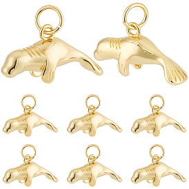 10 латунные подвески шт., долговечный, с прыжковых колец, ламантин / морская корова