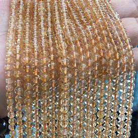 Heated Natural Citrine Beads Strands, Round