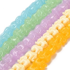 Резная бусина, окрашенная в синтетический коралл, слон