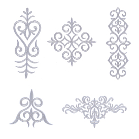 10 шт 5 стиль полиэстер компьютерная вышивка приклеивание/пришивание заплатки, аппликации с вышивкой металлическими нитками в этническом стиле, с клейкой спинкой