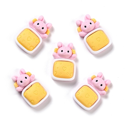 Opaque Resin Cabochons, Sleeping Rabbit