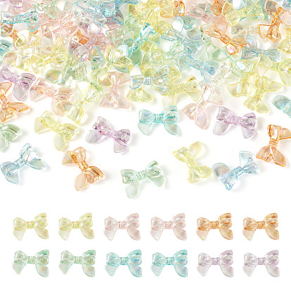 100прозрачные акриловые бусины с УФ-покрытием, радужный, бантом