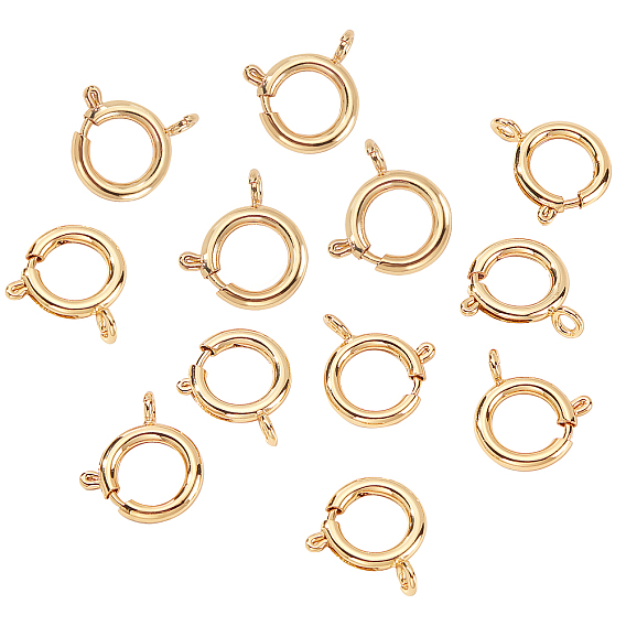 Brass Spring Ring Clasps, Long-Lasting Plated