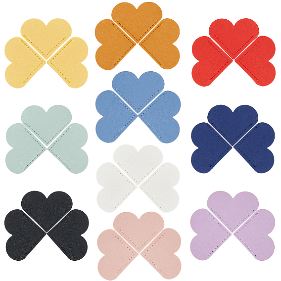 30шт 10 цвета закладки из искусственной кожи, угловой маркер для книголюбов, формы сердца