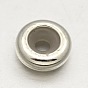Perles de rondelle d'argent sterling, 8x3mm, Trou: 3mm