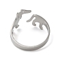 304 Stainless Steel Cuff Rings, Open Finger Ring for Women, Dachshund Dog