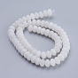 Natural White Jade Beads Strands, Rondelle