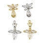 Латунные микро проложить кубического циркония подвески, без кадмия, без никеля и без свинца, цветок/бабочка со слезинкой