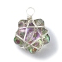 Transparent Glass Star Pendants, with Copper Wire Wrapped Findings, Long-Lasting Plated