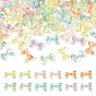 100Pcs UV Plating Transparent Acrylic Beads, Iridescent, Bowknot