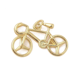 Bicycle Rack Plating Brass Pendants, Long-Lasting Plated, Lead Free & Cadmium Free