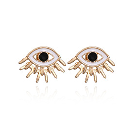 Exaggerated Alloy Oil Earrings Retro Cute Style Eye Studs Chic Ear Jewelry
